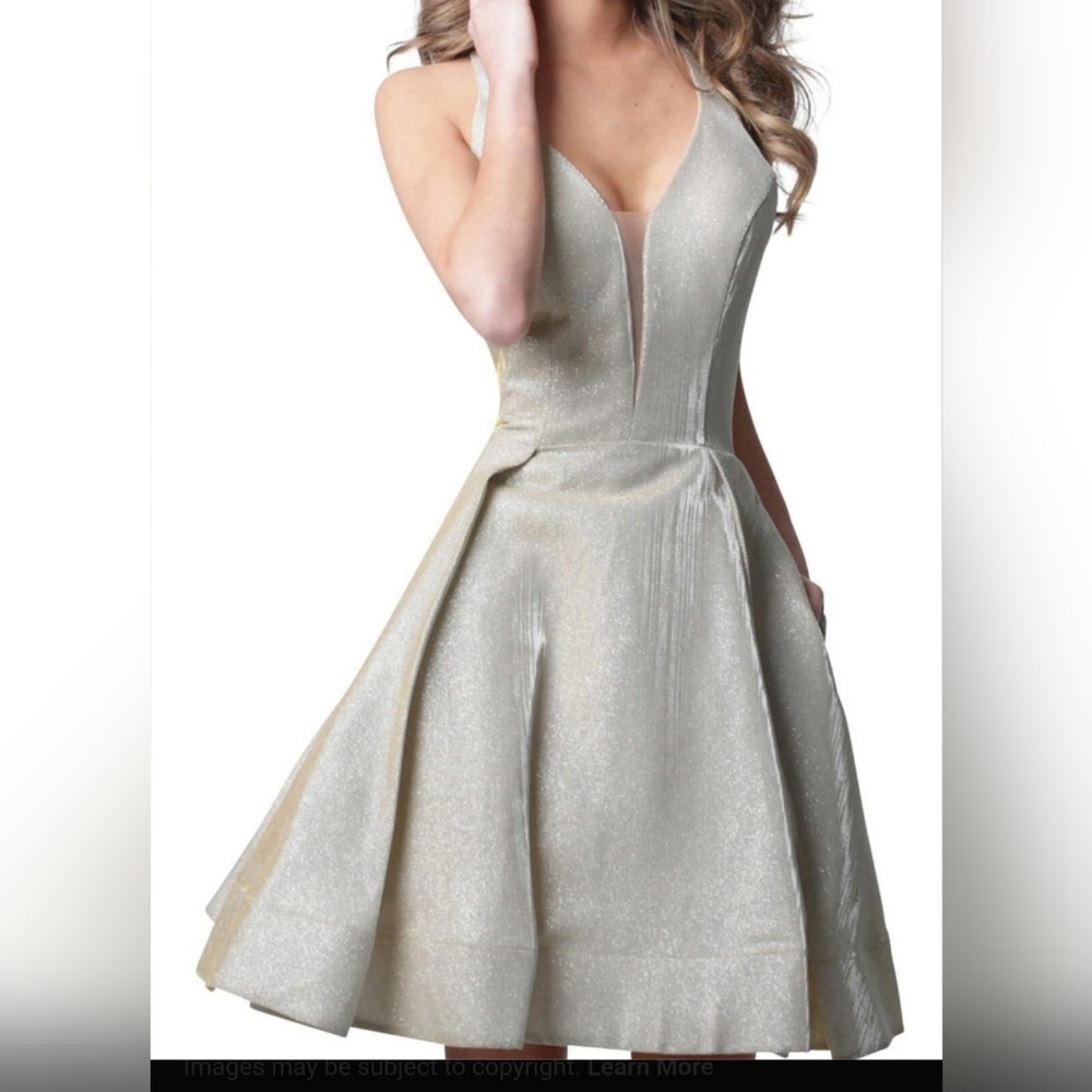 JVN by Jovani Shimmering Champagne color,Prom Dress